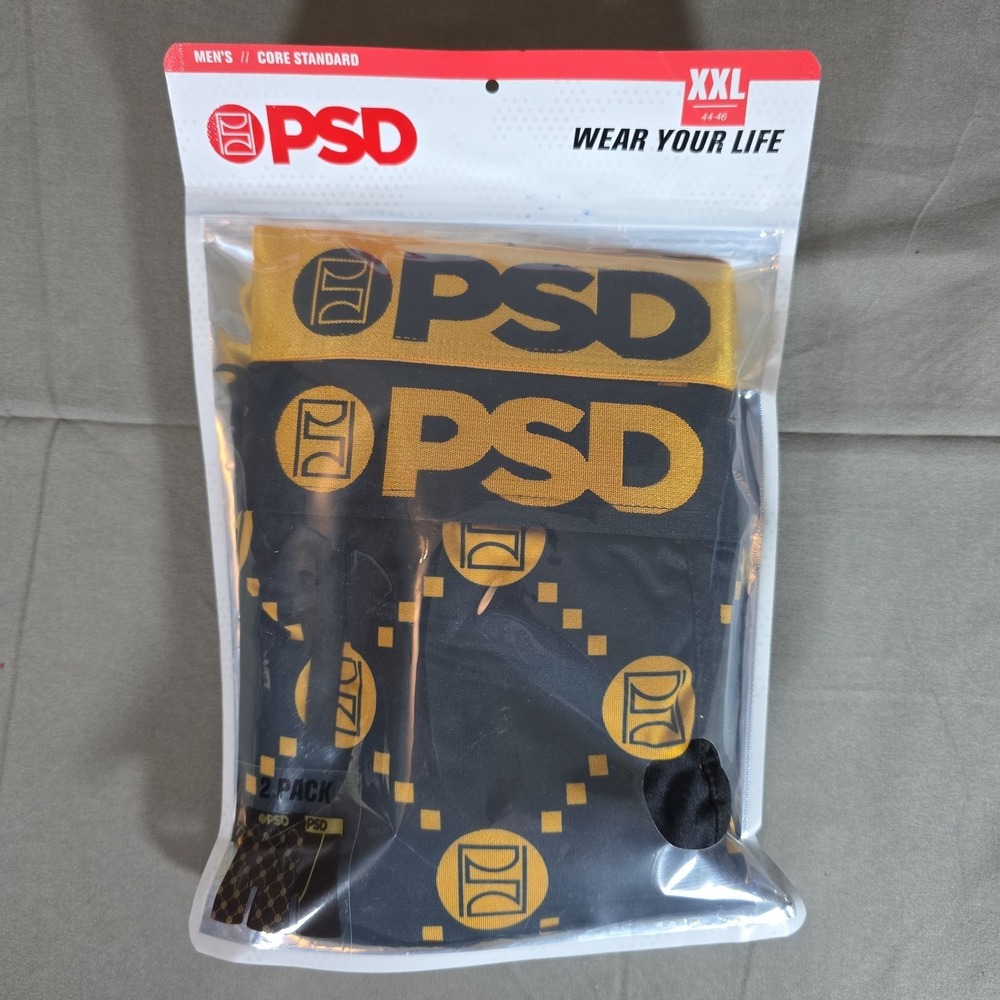 PSD Men's Emblem Luxe Size XXL 2 Pack Core Standard Premium Boxer Briefs